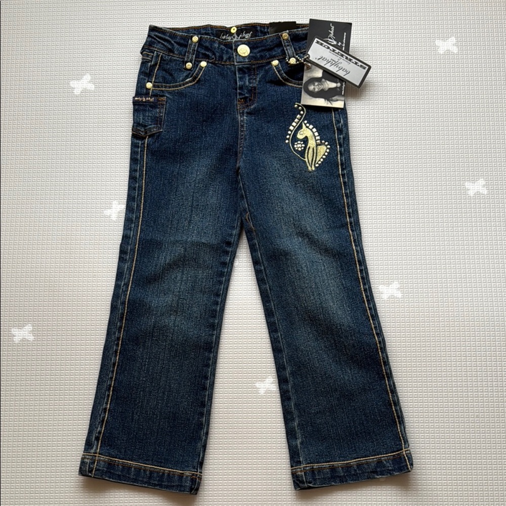 Baby Phat Kids Jeans - Dark Blue with Gold Accents